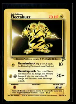 2000 Pokemon Game Base Set 2 #024/130 Electabuzz NM-Mint+ - Image 1