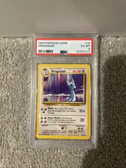Pokemon TCG Dragonair Base Set 18/102 rare vintage 1999 PSA 6 - Image 1