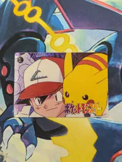 Pokemon Japanese Vintage Prism Vending Sticker Bandai Cardass Pikachu Ash Misty - Image 1