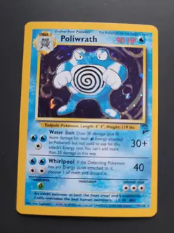 Pokemon TCG Poliwrath Base Set 2 15/130 Unlimited Holo Rare NM - Image 1