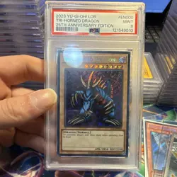 Yu-Gi-Oh! Tri-Horned Dragon LOB-EN000 25th Anniversary Secret Rare PSA 9 - Image 1