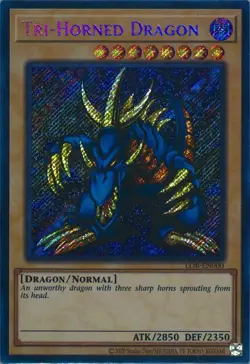 Yu-Gi-Oh! Tri-Horned Dragon LOB-EN000 25th Anniversary Secret Rare PSA 9 - Image 3