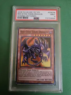 Yugioh! Red-Eyes Toon Dragon 1st Edition Super Rare SHVI-EN036 Psa 9 - Image 1