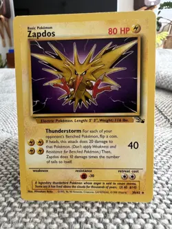 Zapdos Fossil Set 30/62 Near Mint Rare Non Holo Pokemon Card 1999 - Image 1