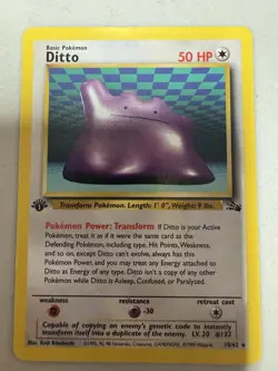 Pokemon Card - Ditto Fossil 18/62 Rare 1st Edition - Image 2