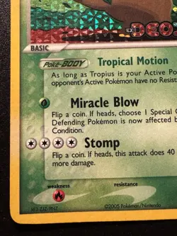 Tropius 27/107 EX Deoxys Pokemon Card Stamped Reverse Holo Foil Rare HP - Image 5