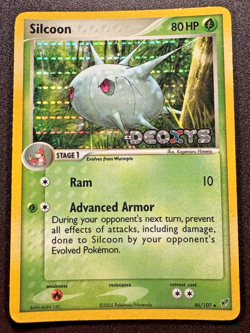Silcoon 46/107 EX Deoxys Pokemon Card Stamped Reverse Holo Foil Rare HP - Image 1