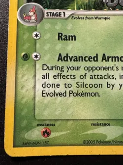 Silcoon 46/107 EX Deoxys Pokemon Card Stamped Reverse Holo Foil Rare HP - Image 5