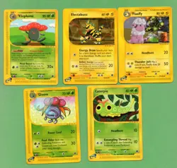 2002 Pokemon Expedition 21 Cards ft. Vileplume Flaaffy Caterpie Tauros Totodile - Image 1
