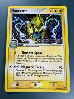 Manectric 38/107 Deoxys Stamped Stamp Reverse Holo Pokemon TCG Card 2005 - Image 1