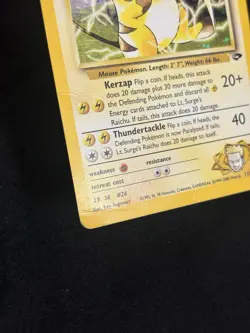 Lt. Surge's Raichu 11/132 Holo Rare Gym Challenge Pokemon Card - Image 4