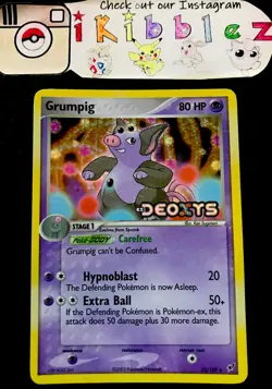 Grumpig 32/107 PL Holo Foil Deoxys Stamped Pokemon Card. Free Tracked Shipping! - Image 1