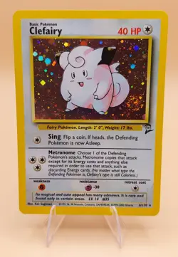 Clefairy Base Set 2 Holo Rare No. 6/130 Pokemon Card - 2000 SWIRL B - Image 1