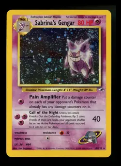 Sabrina's Gengar 14/132 Gym Heroes 2000 Holo Rare WOTC Pokemon Card TCG - Image 1