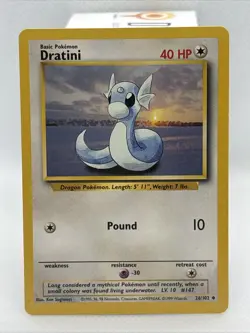 Pokemon TCG Dratini Base Set, Unlimited Uncommon Card 26/102 NM Condition - Image 1