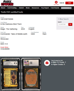 MTG Magic the Gathering Lord of Rings In the Darkness Bind Them CGC 9.5 POP 1 - Image 3