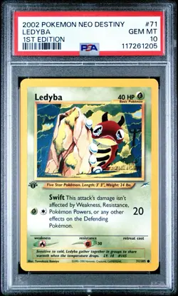 2002 Pokemon Neo Destiny Ledyba #71 1ST Edition PSA 10 - Image 1