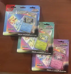 Pokemon TCG Prismatic Evolutions Tech Sticker Collection Set Lot Of 3 Sealed New - Image 1