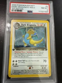 Pokemon TCG Dark Dragonite Holo Rare 1st Edition 5/82 PSA 8 NM-MT WOTC Vintage - Image 1