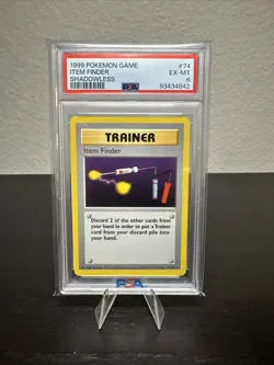 1999 Pokemon Base Set Shadowless - Item Finder 74/102 - PSA 6 EX-MT - Image 1