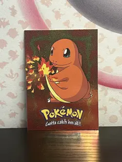 Pokemon The First Movie Charmander E4 of 12 Textured Holo Topps 1999 LP - Image 1