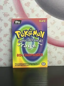 Pokemon The First Movie Charmander E4 of 12 Textured Holo Topps 1999 LP - Image 2