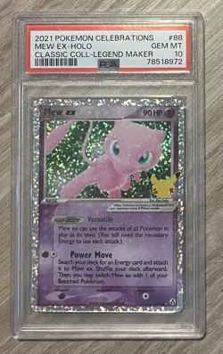 2021 Pokemon Celebrations Mew Ex Holo Classic Collection 88/92 - PSA 10 GEM MINT - Image 1