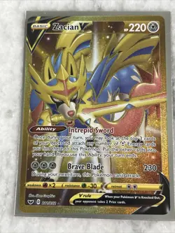 Pokemon TCG Zacian V Sword & Shield Base Set 211/202 Holo 2020 - Image 1