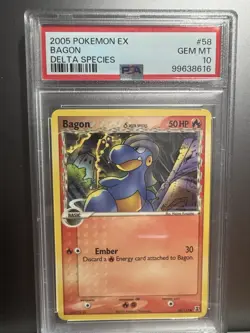 PSA 10 Bagon 58/113 Delta Species Non-Holo Pokemon 2005 POP 10 - Image 1