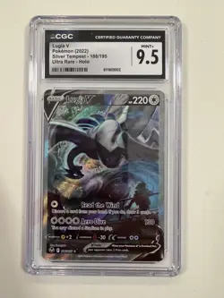 2022 POKEMON SWORD & SHIELD SILVER TEMPEST #186 FULL ART/LUGIA V CGC 9.5 MINT - Image 1