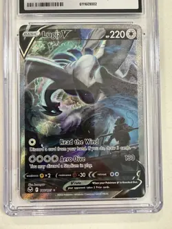 2022 POKEMON SWORD & SHIELD SILVER TEMPEST #186 FULL ART/LUGIA V CGC 9.5 MINT - Image 2