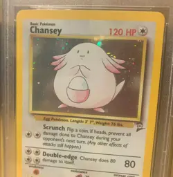 Chansey Base Set 2 3/130 PSA 8 Mint Holo Pokemon 2000 - Image 2