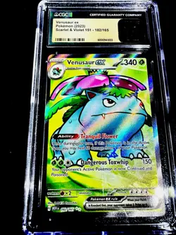 2023 SCARLET & VIOLET 151 VENUSAUR EX 182/165 FULL ART POKEMON CGC 10 PRISTINE - Image 3
