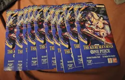 10 x One Piece OP14 - THE AZURE SEA’S SEVEN - Sleeved Blister Booster Packs Lot - Image 1