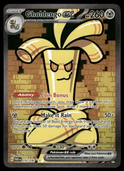 Pokemon Cards Gholdengo ex 252/182 Paradox Rift Special Illustration Rare NM - Image 1