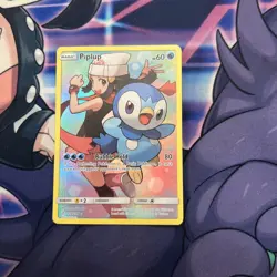 Pokemon TCG Piplup Holo Secret Rare Card Sun & Moon Cosmic Eclipse 239/236 - Image 1