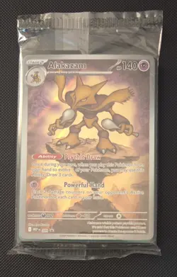 Pokemon Alakazam TCG Mega Evolutions Illustration Rare Promo Card 009 Sealed - Image 1