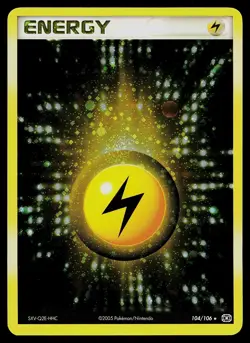 Pokemon Card - Lightning Energy Emerald 104/106 Reverse Holo - Image 1