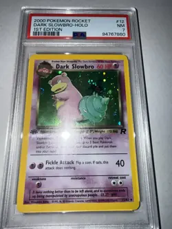 Pokemon Dark Slowbro TCG Holo Rare Card 12/82 1st Edition 2000 Wotc PSA 7 NM - Image 1