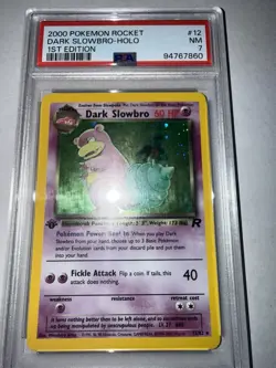 Pokemon Dark Slowbro TCG Holo Rare Card 12/82 1st Edition 2000 Wotc PSA 7 NM - Image 3