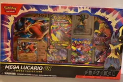 POKEMON TCG MEGA LUCARIO EX FIGURE COLLECTION CARDS ENG - Image 1