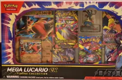 POKEMON TCG MEGA LUCARIO EX FIGURE COLLECTION CARDS ENG - Image 2