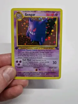 1999 Gengar Fossil 1st Edition Style Holo Pokemon Card (PRXY Fan Display) - Image 1