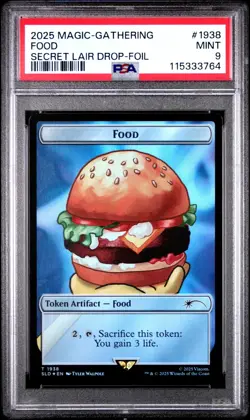 MTG Food FOIL SpongeBob Secret Lair Drop (SLD) Token Magic Card #1938 PSA 9 Mint - Image 1