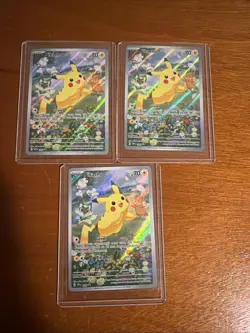 Pikachu 088 Sv: Scarlet & Violet Promo Cards Illustrator Rare Holo. - Lot Of 3 - - Image 1