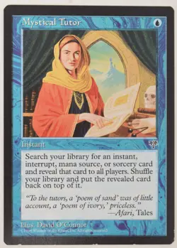 Magic The Gathering MTG Card Mystical Tutor Blue Mirage LP - Image 1