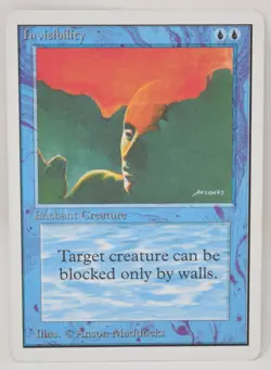 Invisibility Magic The Gathering MTG Unlimited Card Blue LP NM - Image 1