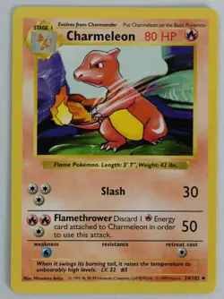 Pokemon Card Charmeleon Base Shadowless 1999 24/102 NM - Image 1
