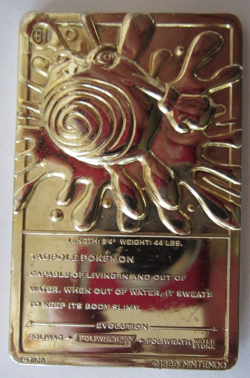 Pokemon 23K Gold Plated Poliwhirl Trading Card Vintage 1999 Burger King - Image 3