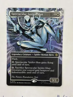 Spectacular Spider-Man (COSTUME CHANGE MTG SPM 241) BORDERLESS TEXTURED FOIL NMS - Image 1
